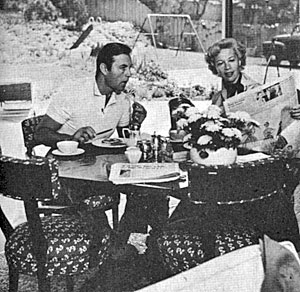 Breakfast with the Montgomerys, George and Dinah, in 1957. 