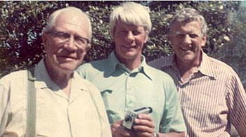 Historic photo of brothers Peter Graves and James Arness with their father, Rolf Aurness of Norwegian descent. 