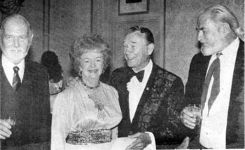 (L-R) Harry Carey Jr., Dale Evans, Roy Rogers and Jock Mahoney at a Stuntmen’s Life Achievement Awards dinner in 1983. 