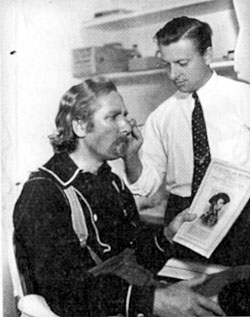 Head of Paramount’s make-up department, Wally Westmore, prepares John Miljan to play George Armstrong Custer in “The Plainsman“ (‘36). 