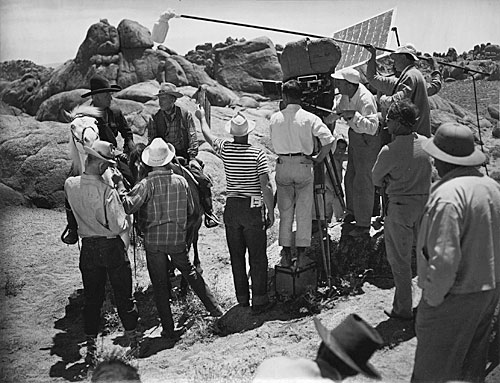 William Boyd and Andy Clyde filming another Hopalong Cassidy adventure in the Alabama Hills of Lone Pine, CA. 