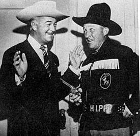 A couple of years after his “Hopalong Cassidy” movies ended, William “Hoppy” Boyd, then 53, was scheduled to make a movie called “Hi Partner” for Paramount with Bing “Hippy” Crosby. The film never got made. 