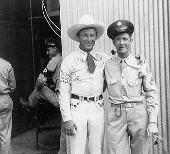 Roy with Ralph Pruitt at Gardner Army Airfield near Taft, CA in 1942. 