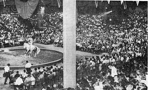 October 2, 1959 saw the biggest crowd ever at the Fairgrounds Arena for a Mid-South Fair. Both the reserved seats on the ground and the bleachers were sold out to see Roy and Trigger do their stuff. 