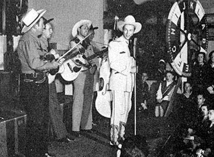 Roy and the Sons of the Pioneers entertain at the Stagedoor Canteen in Hollywood. 