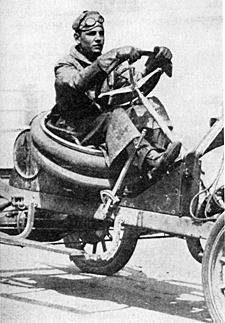 Early photo of Buck Jones in a test car during his time in Indianapolis where he
had a job as a test driver. 