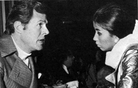 Robert (“Trackdown”) Culp and his new bride actress France Nuyen just back from their honeymoon chat at an L.A. night spot. 