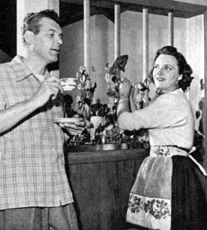 TV’s “The Man from Blackhawk” Robert Rockwell and wife Elizabeth 
at home in 1953. 