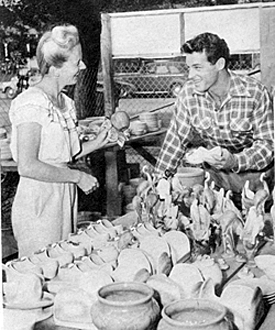 Guy Madison shops for souveniers while appearing at the La Jolla Playhouse in “Dear Ruth” (‘47). 