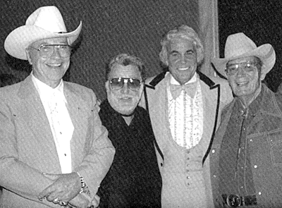 Monte Hale, Lash LaRue, Sunset Carson, Fred Scott at Fred Scott’s Golden Boot Award in 1991. 