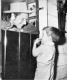 Richard “Paladin” Boone with his son Peter in 1958. 