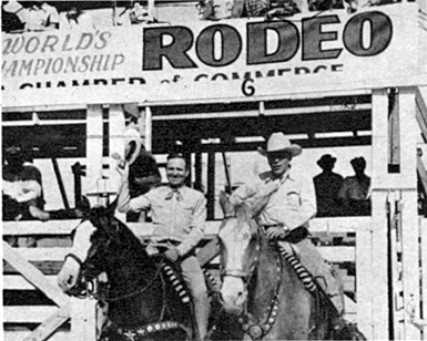 9/21/60 photo. Four months of each year Gene Autry traveled with the rodeo which he and Everett Colburn (above) are the owners. 