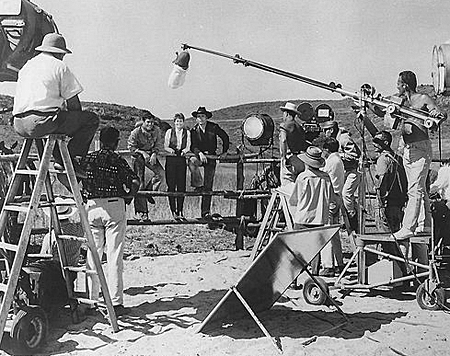 James Drury, Roberta Shore and Hugh O'Brian pose for a picture while filming the first episode of “The Virginian: The Executioners” in 1962. 