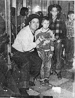 Smiley Burnette with fan Edwin Hunter in Marietta, GA in the late ‘40s or early ‘50s. 