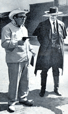 Director Sergio Leone and Lee Van Cleef while filming “The Good, The Bad and The Ugly”. 