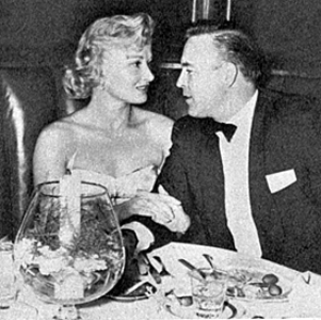 “Shotgun Slade” star Scott Brady on a date with Carol Ohmart. Carol was later married to Wayde Preston, star of “Colt .45”. 