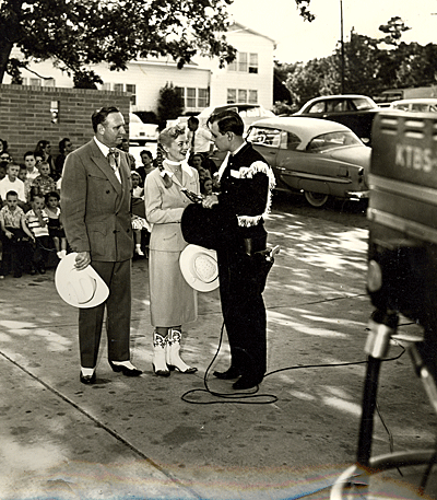 Gene Autry, Gail Davis and Dick Jones on KTBS-TV in Shreveport, LA.