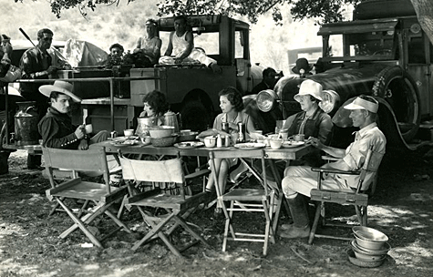 Tom Mix and Barbara Bedford (left) on location with crew members for "Tom Mix in Arabia" (1922). (Thanx to Jerry Whittington.) 