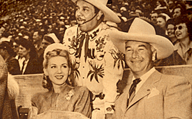 No rodeo would be complete without Hopalong Cassidy, Leo Carrillo and Hoppy's wife Grace Bradley. 