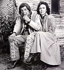Iron Eyes Cody with his one-time wife Wendy.