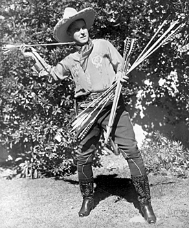 Looks like Ken Maynard needs a bow to go with those arrows.