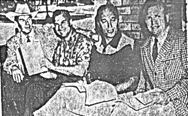 The Lone Ranger movie was made in 1955. Making the film in Kanab, UT, are (above) Lane Chandler, John Pickard, Bob Wilke and Lyle Bettger.