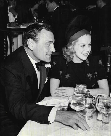 Buck Jones and actress Mary Dees at a social function in November 1937. (Thanx to Bobby Copeland.)