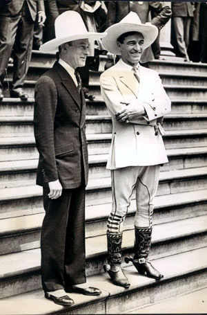 New York Jimmy Walker in 1928 with Tom Mix. (Thanx to Bobby Copeland.)