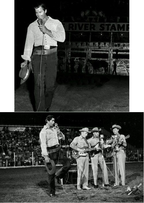 Clint “Cheyenne” Walker entertains at the Snake River Stampede in Idaho in 1962. 