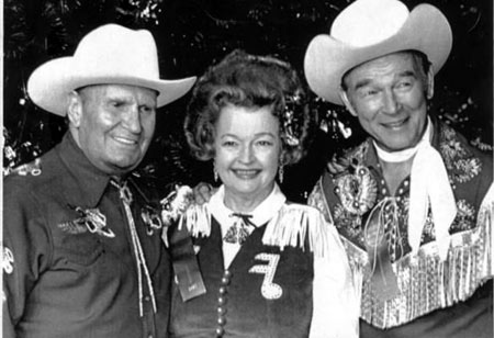 Gene Autry, Dale Evans and Roy Rogers at the Hollywood Christmas Parade in 1981.