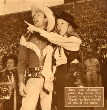 Roy and Dale at a Hollywood rodeo in mid-1945.