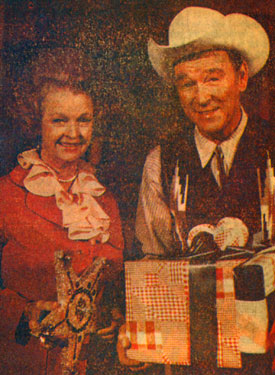 Roy and Dale while filming “A Country Christmas” which aired on CBS-TV on December 7, 1978.