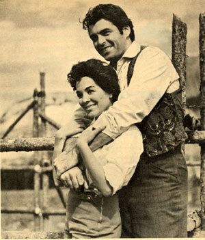 TV’s “The Texan”, Rory Calhoun, and wife Lita Baron in 1955.
