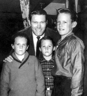 Chuck Connors, “The Rifleman”, with his sons Jeff, Steve and Mike.