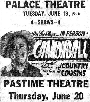 Dub Taylor appeared at two theatres in Memphis, Tenn. in June 1946.