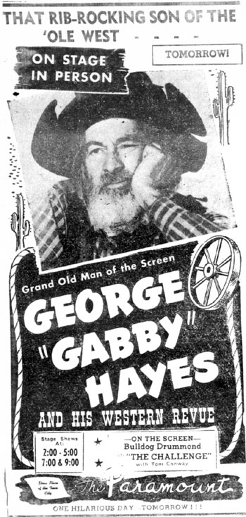 Gabby Hayes in Minneapolis/St. Paul in 1948.