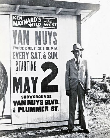 Isn’t that Steve Clark standing before the Ken Maynard Diamond K Ranch Wild West poster in 1936? (Thanx to Jerry Whittington.)