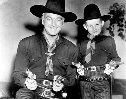 Hopalong Cassidy and a two-gun fan. (Thanx to Jerry Whittington.)