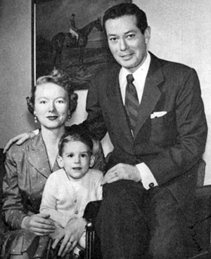 “The Gray Ghost” in civvies...Tod Andrews with his wife Gloria and three year old son Tod Walter Andrews in 1955.