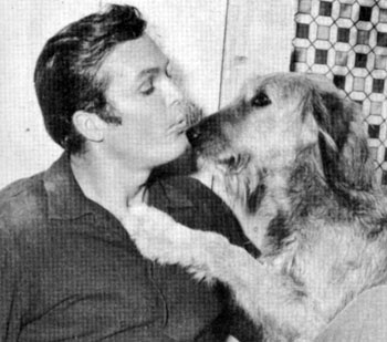 Circa early ‘60, Ty (“Bronco” ) Hardin gets a kiss from his dog Bo.
