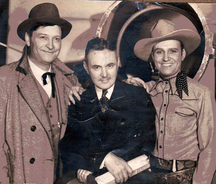 Max Terhune, Harry Van Noy and Gene Autry circa 1936. (Thanx to Ancient Faces.)