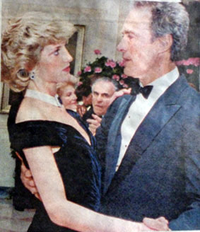 Clint Eastwood shares a dance in 1985 with England's late Princess Diana. (Thanx to Terry Cutts.)