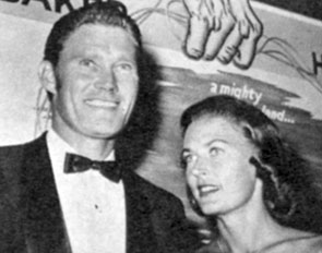 “The Rifleman” Chuck Connors with wife Elizabeth “Betty” Riddell in late 1958. Married from October 1, 1948 until their divorce in 1961.
