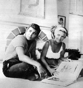 Eugene Orwitz...aka Michael Landon of “Bonanza” at home with his wife Dodie Frasier in ‘61.