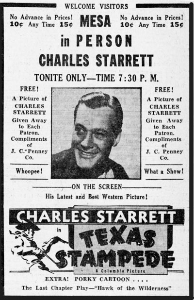 Charles Starrett- 1939, Albuquerque, New Mexico.
