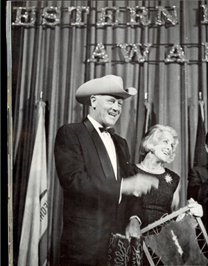 Joel and Frances Dee McCrea during Joel’s induction to the Hall of Great Western Performers in Oklahoma City in 1969.
