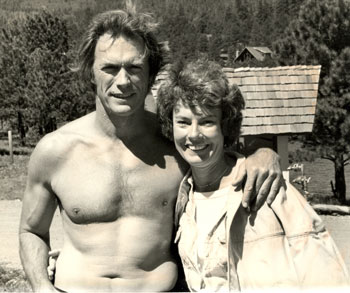 Clint Eastwood with location casting director Helen Conklin for “Any Which Way You Can”.
