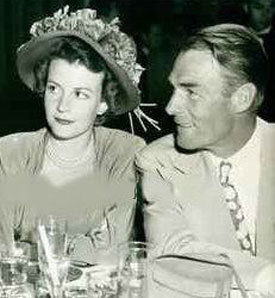 Randolph Scott with his wife Patricia Stillman. They were married March 3, 1944.