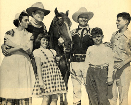 Wayne and Autry with Duke’s kids (L-R) Toni, Melinda, Patrick and Michael.