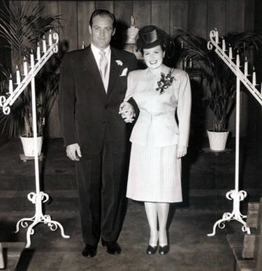 Allan “Rocky” Lane and Sheila Ryan wedding picture from 1945. (Thanx to Ed O'Reilly.)